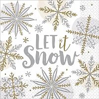 Papírové vánoční ubrousky Let it Snow 16 ks