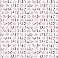 Balící papír Baby růžový slon - 76 x 152cm