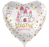 Foliový balonek - Princess - Šťastné narodeniny SK