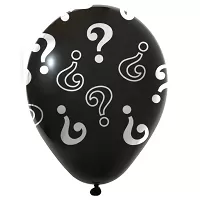 Latexový balonek černý s otazníky 30cm