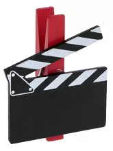 Dřevěné dekorace na kolíčku Filmová noc 6ks