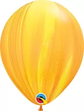 11"/28cm Balónek Qualatex mramor žluto-oranžový 1ks