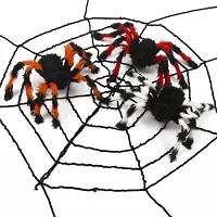 Halloweenská dekorace - pavouk velký černo-bílý - 75 cm