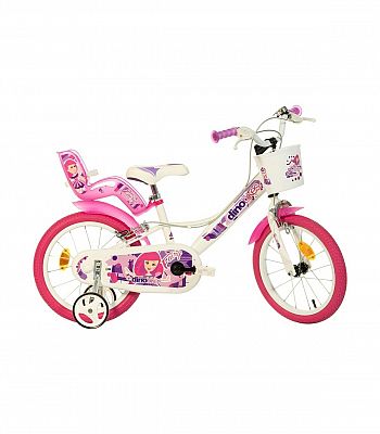 Dětské kolo Dino Bikes 16" Bílé s růžovým potiskem