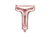 Foliové písmeno T rose gold 35 cm