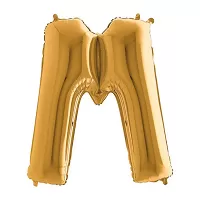 Foliové písmeno M zlaté 102 cm