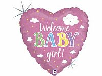 Fóliový balónek Vítej holčičko! 46cm
