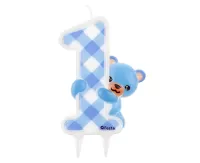 Svíčka dortová medvídek modrý 1