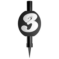 Fontána černá s číslicí 3