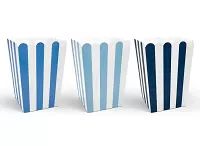 Krabice na popcorn modré - 3 ks