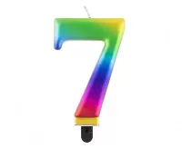 Svíčka dortová metalická duhová 7