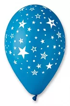 Latexový balonek s potiskem bílé hvězdy