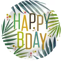 Foliový balonek barevné listy - Happy Birthday 45 cm