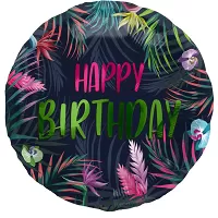 Foliový balonek neon tropical - Happy Birthday 45 cm