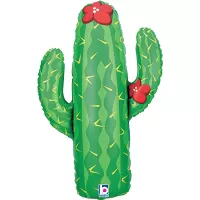 Foliový balonek kaktus s květinami 97 cm