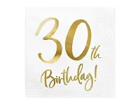 Papírové ubrousky 30. narozeniny
