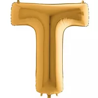 Foliové písmeno T zlaté 102 cm