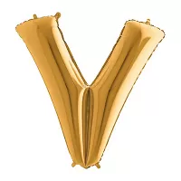 Foliové písmeno V zlaté 102 cm