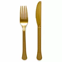 Plastové příbory zlaté 24 ks