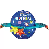 Fóliový balonek 3D planeta Happy Birthday 73cm