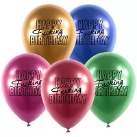 Latexové balonky - Happy Fuc..ng Birthday 5 ks - barevný mix