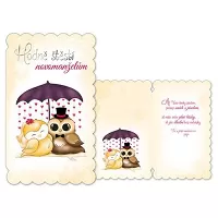 Svatební přání Hodně štěstí novomanželům - Sovičky