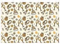 Balící papír svatební - zlaté motivy - 100 x 70 cm - 2 ks