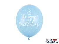 Latexové balonky Happy Birthday světle modré 30 cm - 6 ks