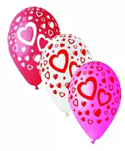 Latexový balonek s potiskem Srdíčka 1