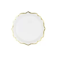 Party talířky bílé se zlatým okrajem 18,5 cm