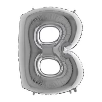 Foliové písmeno B stříbrné 102 cm