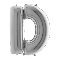 Foliové písmeno D stříbrné 102 cm