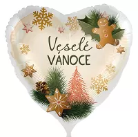 Foliový balonek Veselé Vánoce CZ - 43cm