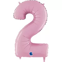 Číslice 2 pastelová růžová (66cm,26")