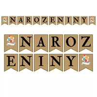 Papírový baner Narozeniny kraft