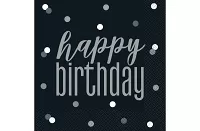 Papírové ubrousky Glitz černé