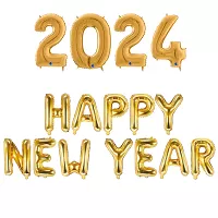 Sada balonků Happy New Year - zlatá