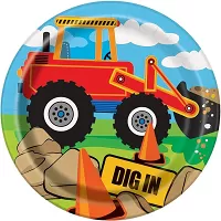 Papírové talíře Kreslené Staveniště - 18 cm