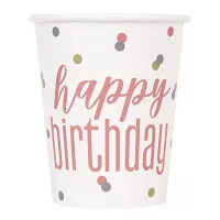 Kelímky papírové - Glitz rosegold HB