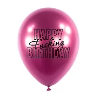 Latexové balonky - Happy Fuc..ng Birthday 5 ks - růžové