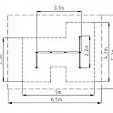 Šplhací konstrukce WK20 b, varianta 2 exteriér - 2 hrazdy, 1 lano, 1 tyč, 1 žebřík